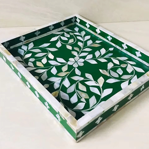 ช่างฝีมือที่ทำจากแม่ของไข่มุกถาดเสิร์ฟตกแต่งบ้านหรูหราเน้นการตกแต่งบ้านสำหรับการนำเสนอชากาแฟและอาหาร - Product Image 1