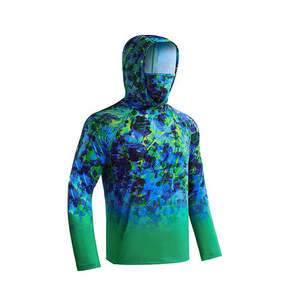 Camisas de pesca de alta calidad UPF50 + poliéster protector solar impermeable de secado rápido protección UV Sudadera con capucha rendimiento camisas de pesca - Product Image 3