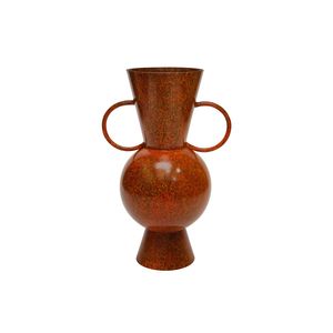 Jarrón Tótem Metálico Geométrico Único al por Mayor, Maceta Decorativa Multisfera en Tonos Tierra, Jarrón de Flores Moderno de Mediados de Siglo Esmaltado a Mano - Product Image 5