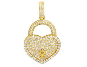 El más nuevo lujo chapado en oro Iced Blinged Out Moissanite Diamond 925 Silver Heart Shape Hip Hop Pendant & Charms - Product Image 1