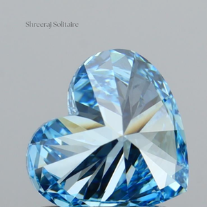 Diamant de laboratoire CVD en forme de cœur de 1,00 carat avec certificat IGI, couleur bleu vif fantaisie, clarté VVS2, élégant centre de table - Product Image 6