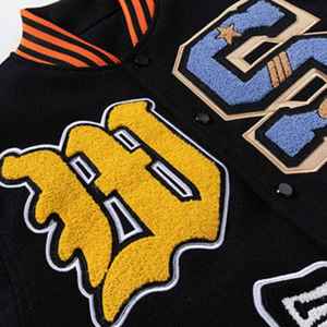 เสื้อแจ็คเก็ตวาร์ซิตี้ปักลายเชนิลคุณภาพสูงสำหรับผู้ชาย - Product Image 3