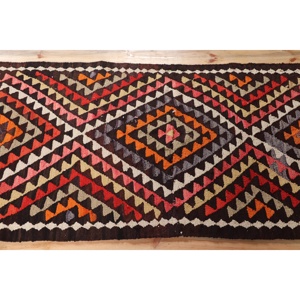 พรมวินเทจสไตล์ตุรกี ขนาดใหญ่พิเศษ 3.1x7.4 ฟุต ลายต้นไม้และพืชสีแดงส้ม - Product Image 3