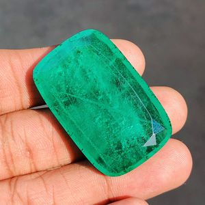 แซมเบียเฉดสีมรกตคู่ของควอตซ์ตัดเป็นรูปแปดเหลี่ยมอัญมณีหลวมขนาดสอบเทียบสำหรับการทำเครื่องประดับ - Product Image 2