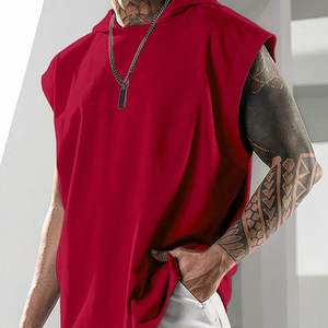 <b>Mens</b> Summer <b>Sleeveless</b> Hoodies Gym <b>Mens</b> Hooded Tank Top Summer <b>Sleeveless</b> Tops Summer <b>Sleeveless</b> Hoodie - Product Image 3
