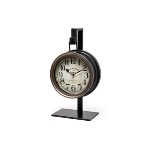 Reloj de mesa hecho a mano Premium para interiores modernos Reloj clásico para cabecera o escritorio en aspecto cromado pulido - Product Image 1