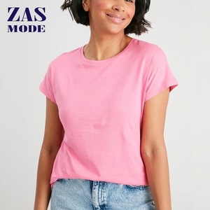 Camiseta Holgada de Algodón Lavado para Mujer, Talla Grande, Cuello Redondo, con Estampado y Logotipo, Tallas XS a Plus Size, Venta al Por Mayor - Product Image 1