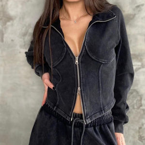 Logo personnalisé tendance Grandes Tailles Hiver Survêtement Fermeture Éclair Polaire Sweat À Capuche & Pantalon De Survêtement Ensemble Confortable 2 Pièces Ensemble - Product Image 4