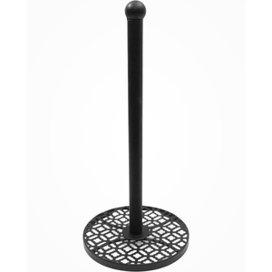 Black Metal Standing Tissue <b>Paper</b> Holder with Geometric Base Design for Home <b>Kitchen</b> Countertop Decor Towel Holder - Product Image 1