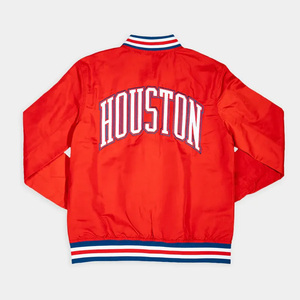 Veste d'hiver en satin personnalisée pour hommes dans un nouveau style de bombardier universitaire de baseball et d'école universitaire brodé avec numéro de nom et support personnalisé - Product Image 2