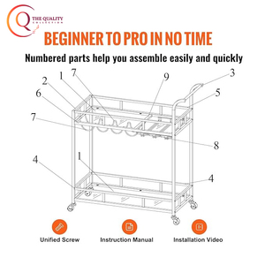 เก๋ไก๋หรูหรารถเข็นบาร์โลหะสีทองพร้อมชั้นวางแก้วและไวน์ที่สำคัญโดยพื้นฐานแล้วจะมีปาร์ตี้บนล้อ - Product Image 4