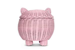 Meilleure vente écologique grand cochon rotin vêtements panier de rangement couvercle tissé à la main décoratif OEM acceptable Logo personnalisé Vietnam - Product Image 5