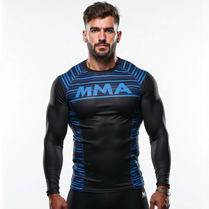 Get Compression Fit Sublimation Rash Guards Wholesale MMA Gear for Combat Sports Gym Workout Training and Athletic - Product Image 2