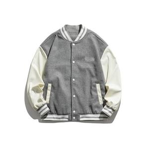 แจ็กเก็ตเบสบอลของผู้ชายสีดำพิมพ์ลาย GAF แจ็กเก็ตเลตเทอร์แมนแบบเรียบ - Product Image 3