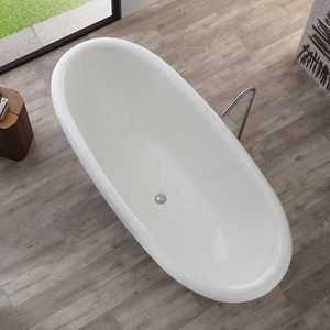 Baignoire autoportante moderne ROSSANA, émaillée en porcelaine, durable, de forme ovale, d'origine italienne - Product Image 2