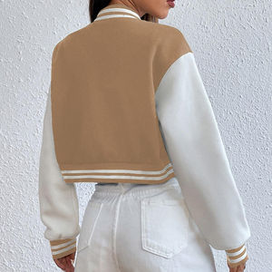 Chaqueta Varsity Corta para Mujer, Transpirable, de Lona Estampada, de Alta Calidad, con Logotipo Personalizable, Etiqueta Personalizable, Moda de Invierno, Color Personalizable - Product Image 2