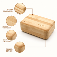 Bloc de yoga en bois VIGFIT, brique de yoga en bois naturel, bloc de soutien à bords arrondis pour le yoga et le Pilates, vente en gros, fabricant OEM