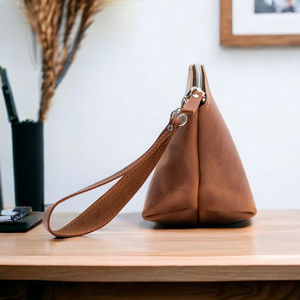 Handmade Genuine Leather Makeup <b>Toiletry</b> <b>Bag</b> Personalized Cosmetic Customized Leather Makeup <b>Bag</b> <b>Womens</b> Leather <b>Toiletry</b> <b>Bag</b> - Product Image 3