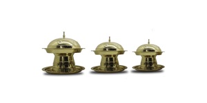 Juego de 3 platos de frotamiento de Metal con acabado plateado de diseño minimalista de alta calidad, plato de frotamiento de Material de alta calidad, calentador de alimentos, olla caliente - Product Image 2