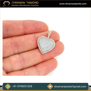 2025 Tendance 10K Or Massif Lab Grown Diamant Personnalisé Glacé Bubbly Border Coeur Pendentif Hip Hop Fine Jewelry pour la Saint Valentin - Product Image 2