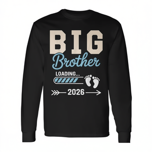Camiseta de Manga Larga para Niños Pequeños con Estampado 'Big Brother Loading' 2026, Camiseta Promocional para Anuncio de Nacimiento - Product Image 2