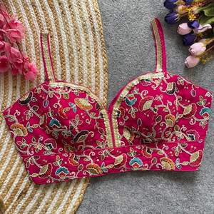 Fabricant et fournisseur de chemisiers en soie Georgette à la mode avec broderie de paillettes de Surat au prix de gros - Product Image 5