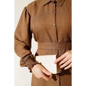 Ensemble 2 pièces en lin avec dragonnes Marron - Product Image 4