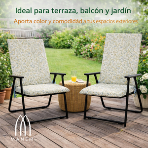 Loft Style 95x50x4cm Garden Chair <b>Cushions</b> Water Repellent Lightweight with Foam Filling and Fastening Straps for Outdoor Use - Product Image 5