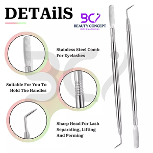 Prix de gros, logo personnalisé, meilleur fournisseur avec peigne de séparation pour extensions de cils, outil de rehaussement de cils en acier inoxydable - Product Image 5