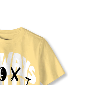 Camiseta Amarilla de Manga Corta para Hombre con Estampado Frontal Sólido, Cuello Alto Informal, Corte Holgado, Algodón Jersey de Secado Rápido - Product Image 3