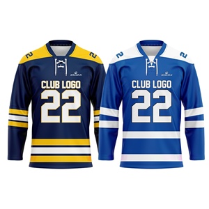 Jersey de Hockey sobre Hielo para Adultos con Estampado por Sublimación de 280 Gramos, Hombros de Malla con Hoyuelos, Números de Jugador y Nombre del Equipo - Product Image 1