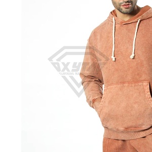 Jersey de algodón 100% para hombre, chándales de lavado ácido para gimnasio, Fitness, tela transpirable, ropa de invierno, ropa de gimnasio de lavado ácido para adultos - Product Image 5