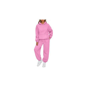 Proveedor de calidad superior Sudadera con capucha para mujer con la fabricación de chándal de pantalón a juego - Product Image 5