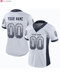 Custom <b>White</b> Orange-Red Mesh Drift Fashion Jersey Breathable Short Sleeve Solid Print <b>Football</b> Jersey - Product Image 5