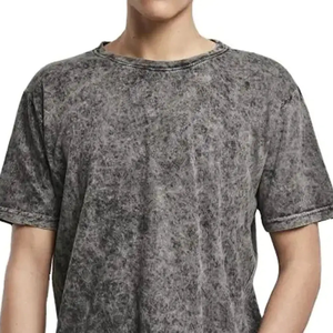 T-shirt unisexe pour homme en coton 100% polyester, lavage à l'acide, vintage, noir, logo personnalisé, séchage rapide, ODM OEM, mode, en vrac, uni - Product Image 5