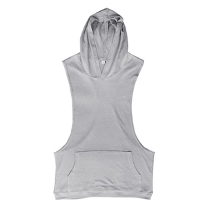Gilet d'été sans manches pour hommes Chemise à capuche respirante en lin Débardeurs pour hommes Sports de plein air Vêtements de gymnastique - Product Image 4