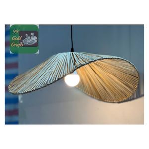 Lámpara Colgante Rústica Hecha a Mano de Bambú y Ratán, Lámpara de Techo de Mimbre Natural para Hogar, Cafetería, Restaurante - Product Image 6