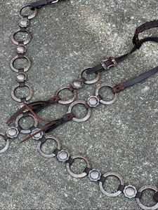 Cabecera occidental de piel y cocodrilo grabada a mano con diseño floral personalizable para competición de equitación y uso diario - Product Image 5