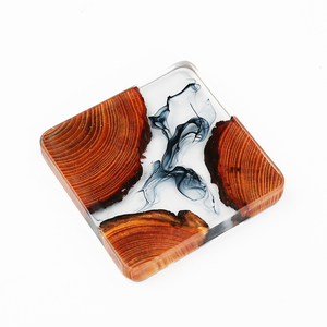 Dessous de verre moderne en bois et résine époxy marbre Meilleur prix Fabrication de vaisselle de table en Inde pour la cuisine - Product Image 2