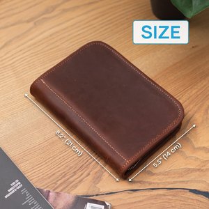 Genuine Leather <b>Family</b> <b>Passport</b> Holder & <b>Wallet</b> RFID Blocking Button Closure Vintage Multi-Function Travel Case LFPH-0029 - Product Image 4