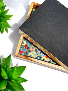 Platos Rectangulares Coloridos de Madera de Teca, Bandejas Decorativas para Desayuno, Mesa de Centro, Técnica de Grabado Ecológica, para Bodas - Product Image 2