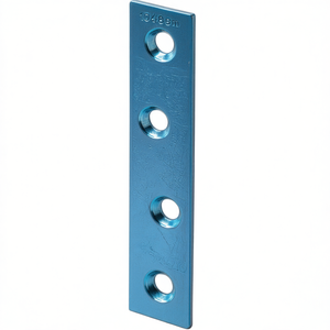 VORMANN Blue Zinc-Plated Steel Connecting Plate 80mm Length 15mm Width 2mm Thickness 100-Piece Packaging Unit <b>Hooks</b> & <b>Rails</b> - Product Image 3