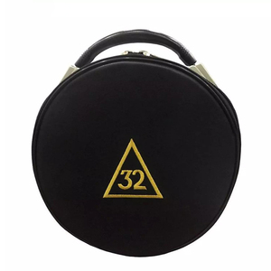 Étui à chapeau en cuir rouge à couronne royale personnalisable, avec logo métallique brodé de strass maçonniques, badges à coudre, uniforme ronpex - Product Image 2