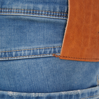 Jeans Rectos para Hombre, Corte Regular, Desgastados, Tejidos, 100% Algodón, Cintura Alta, Elásticos, Cómodos, Casuales, Estilo Urbano