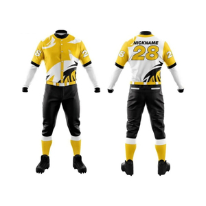 Ensemble de maillots de baseball personnalisés ODM OEM pour hommes, pantalons en polyester boutonnés pour jeunes, et uniformes de softball à sublimation - Product Image 3
