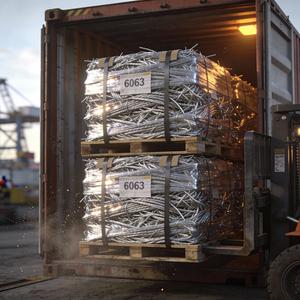 Déchets de fil d'aluminium 6063 propres, pièces de fil argenté brillant, faible contamination, prêts pour la fonte, l'usine et le moulage - Product Image 1