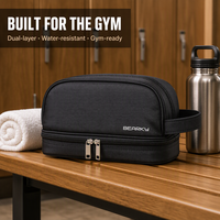 Sac de toilette sportif portable à double compartiment pour la salle de sport, la natation, la vestiaire et les essentiels de voyage pour la douche