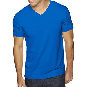 T-shirts à col en V vierge avec logo imprimé entièrement personnalisé Vente en gros pour hommes T-shirt en coton de haute qualité pour hommes Meilleur produit respirant - Product Image 5