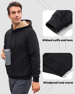 Conjunto de sudadera y pantalones de chándal para hombre de talla grande, traje de invierno de gran tamaño de lana cálida de algodón grueso, suéter personalizado, traje de sudadera - Product Image 3