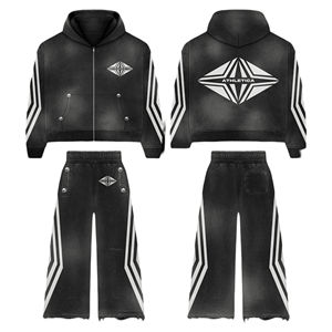 Chándales con logotipo impreso personalizado para hombre, conjuntos de chándal para hombre, chándal informal con bolsillo Kangro, chándales de lana de algodón 100% para hombre - Product Image 6